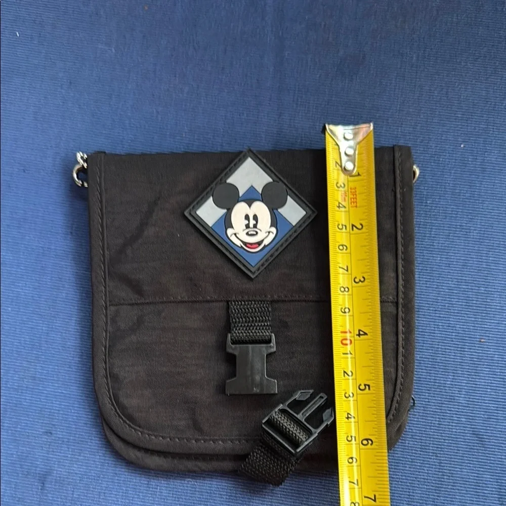 Disney Black Messenger Bag Durable Fabric Front Flap